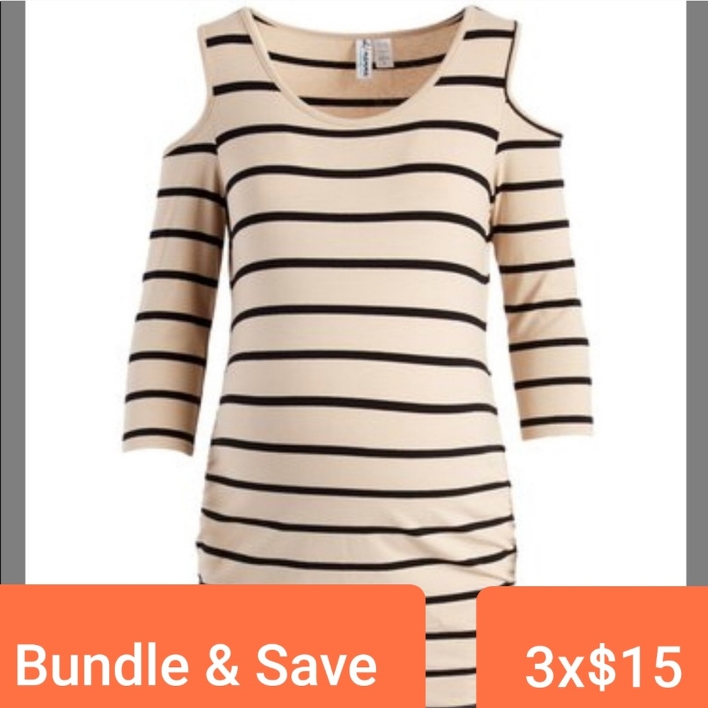 Cold shoulder Times Two maternity top